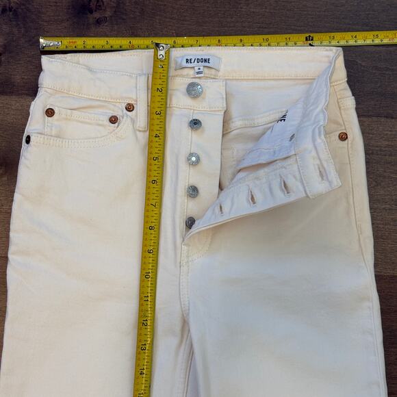 RE/DONE Women’s Originals 70s Stove Pipe Jeans in Vintage White size 26 NWT - Picture 2 of 8